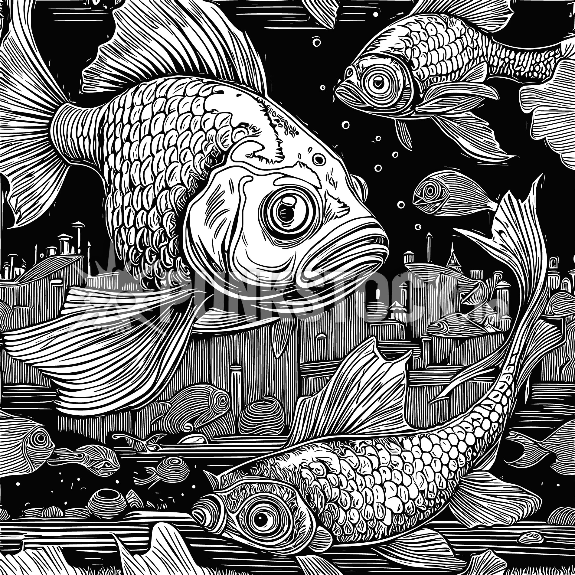 Fish fishes ocean vector graphic