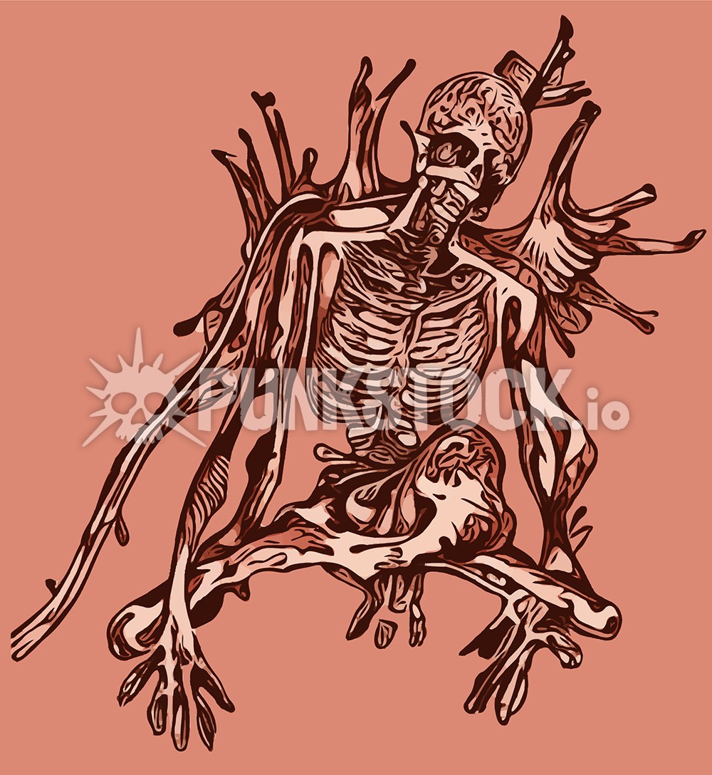 Zombie pink flesh vector graphic