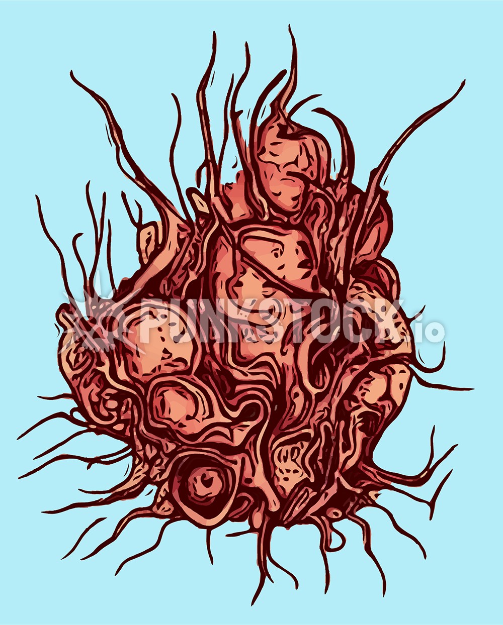 Zombie pink flesh vector graphic
