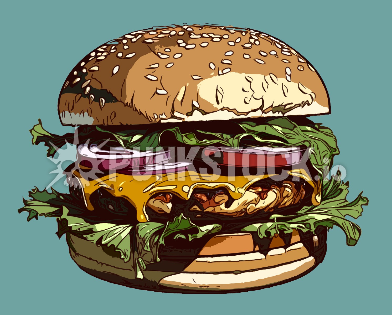 Burger chesseburger hamburger vector graphic
