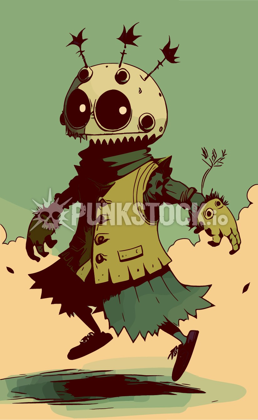 Green puppet doll vector graphic