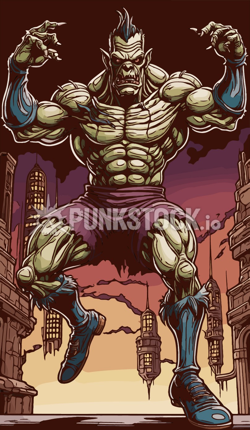 Hulk green abs vector graphic