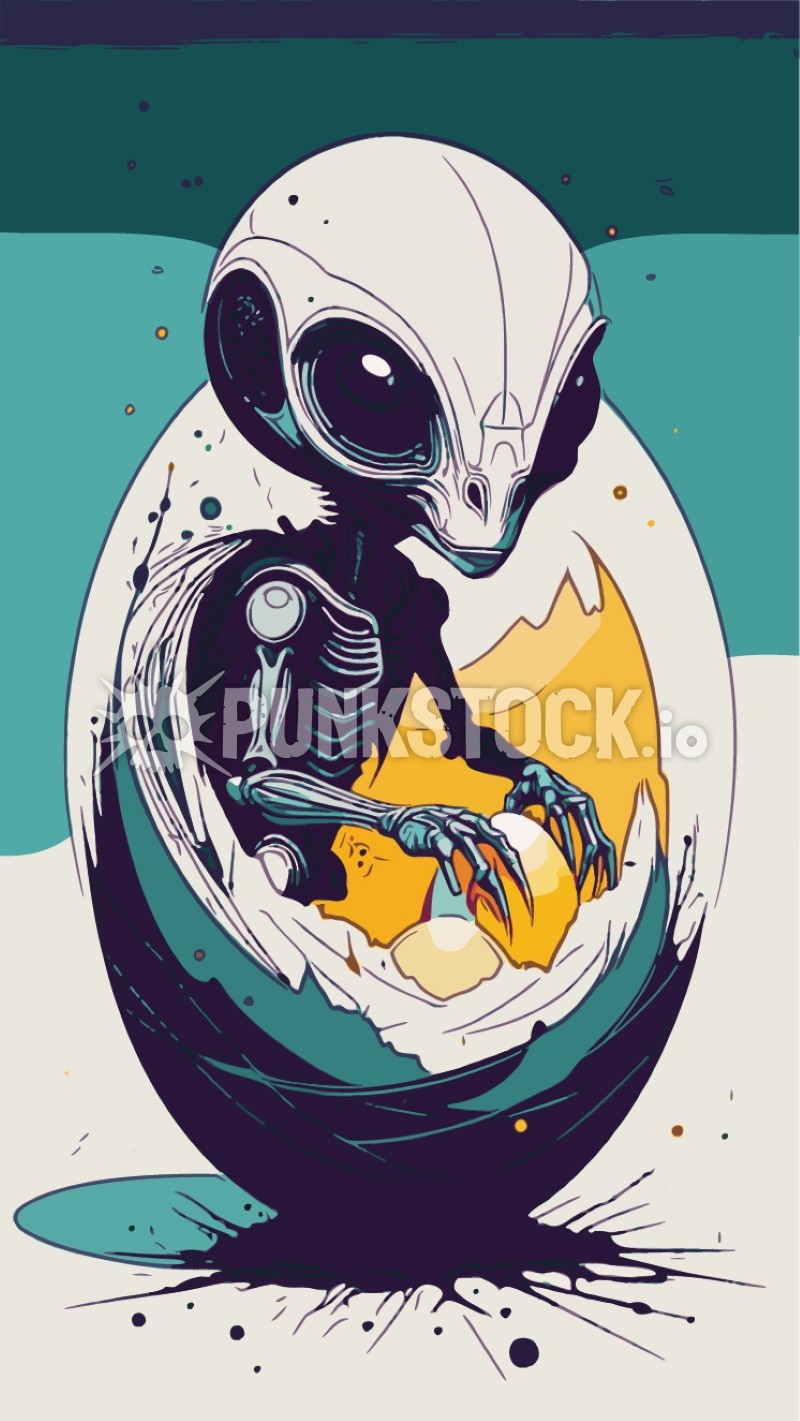 Alien big eyes aliens vector graphic