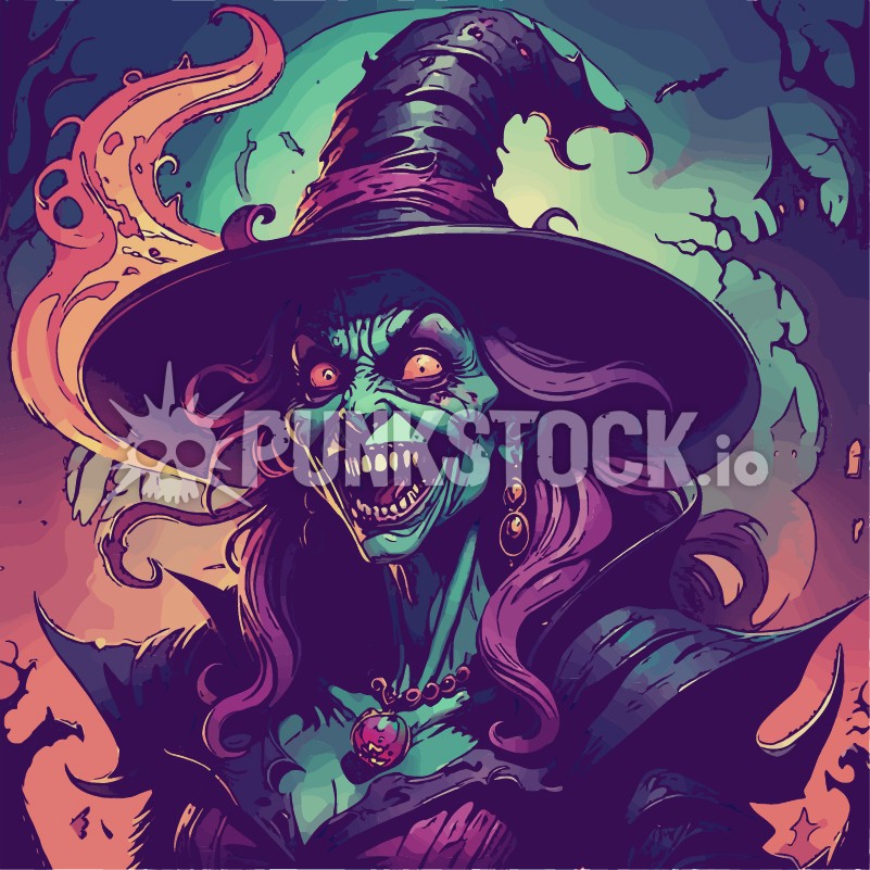 Witch withces haloween vector graphic