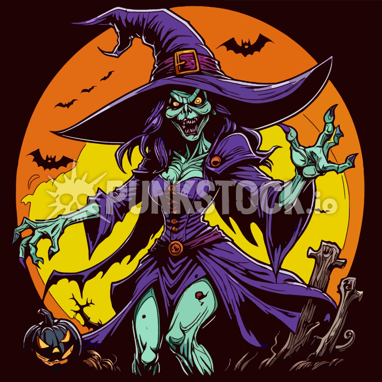 Witch withces haloween vector graphic
