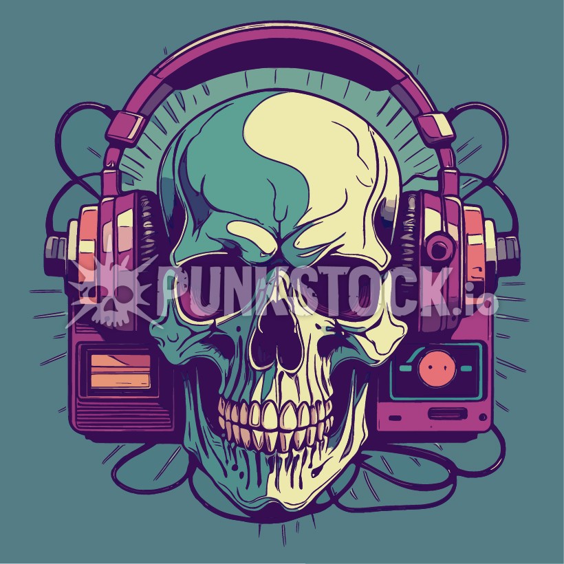 Skull skulls music vector graphic