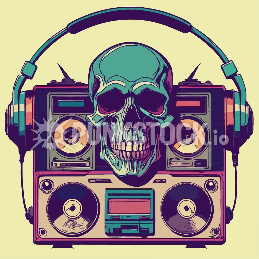 Skull skulls music vector graphic