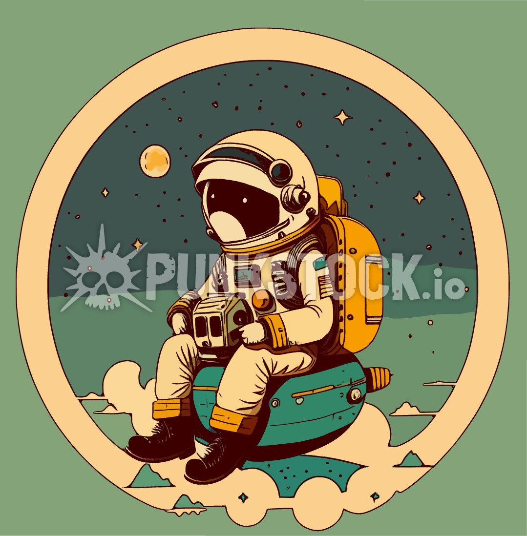 Explore exploring astronaut vector graphic