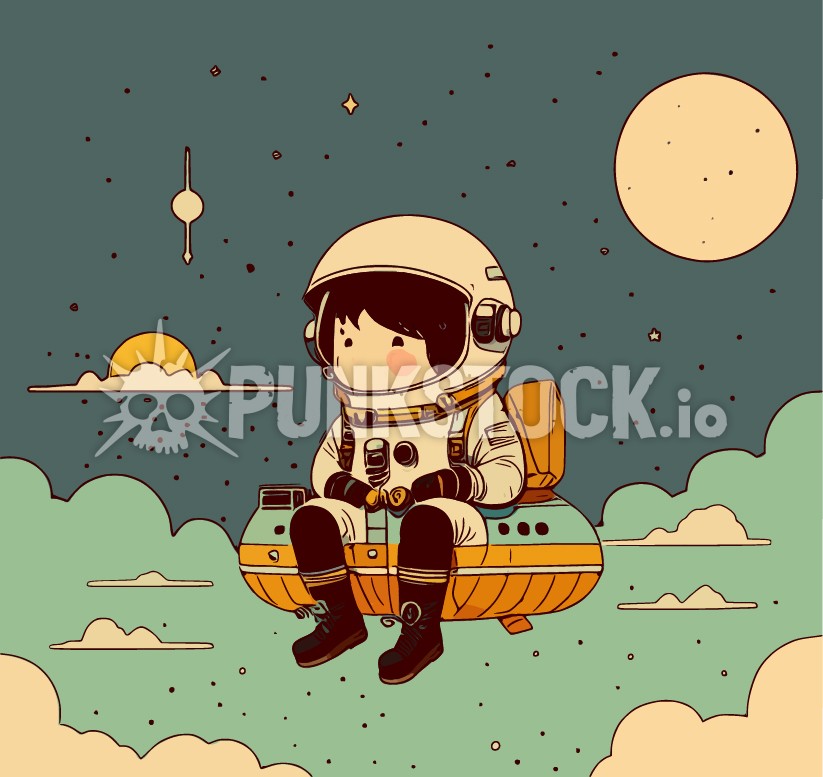 Explore exploring astronaut vector graphic