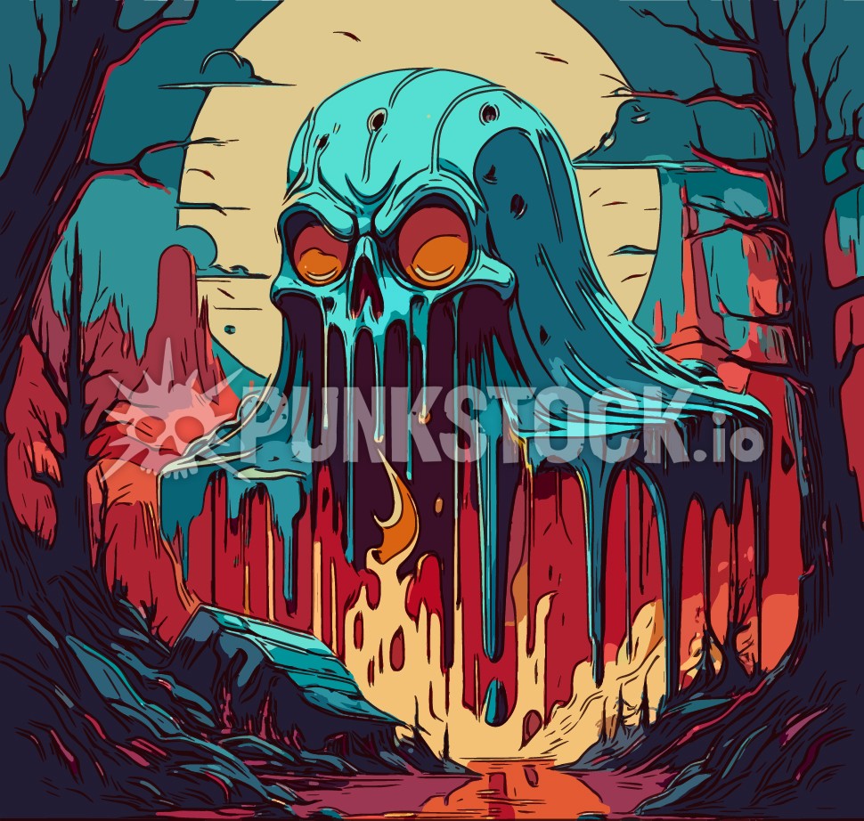 Red eyes hood hooded vector graphic