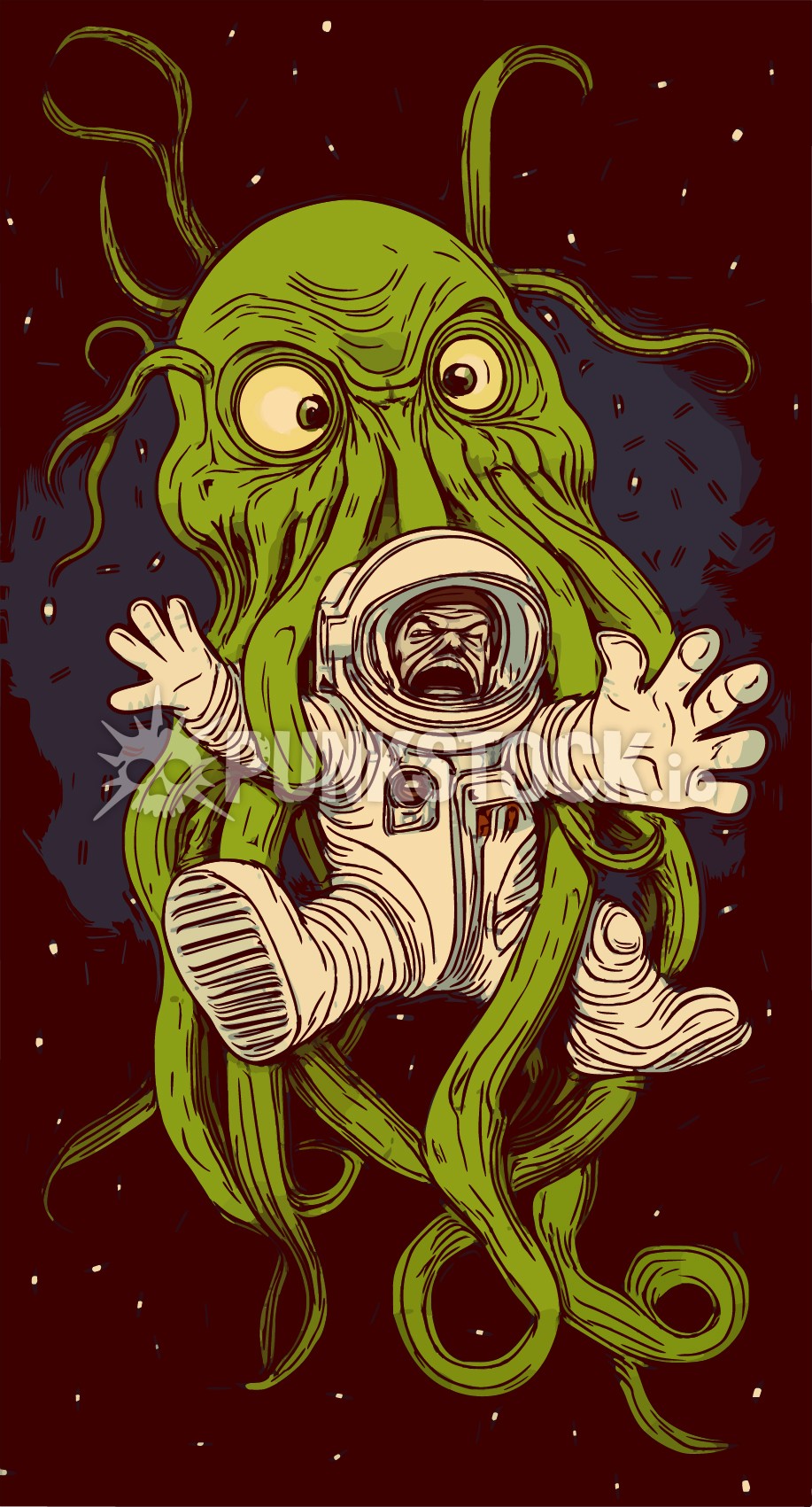 Squid space adventures squids vector graphic