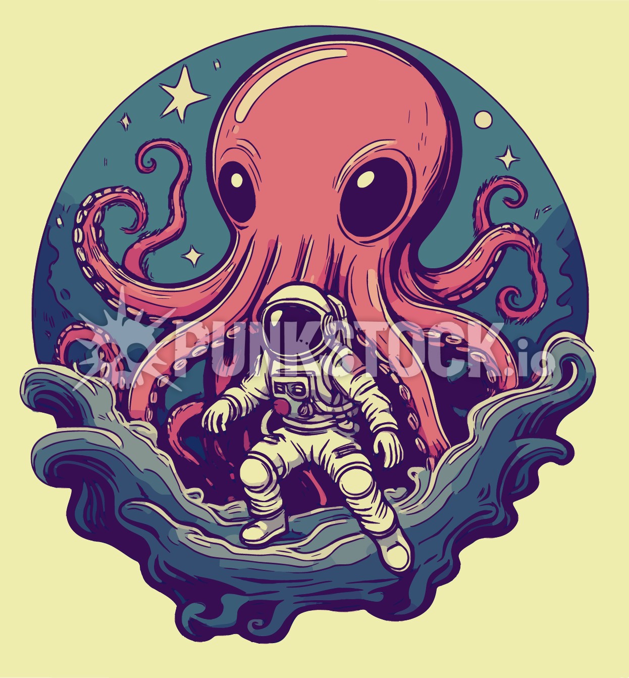 Squid space adventures squids vector graphic