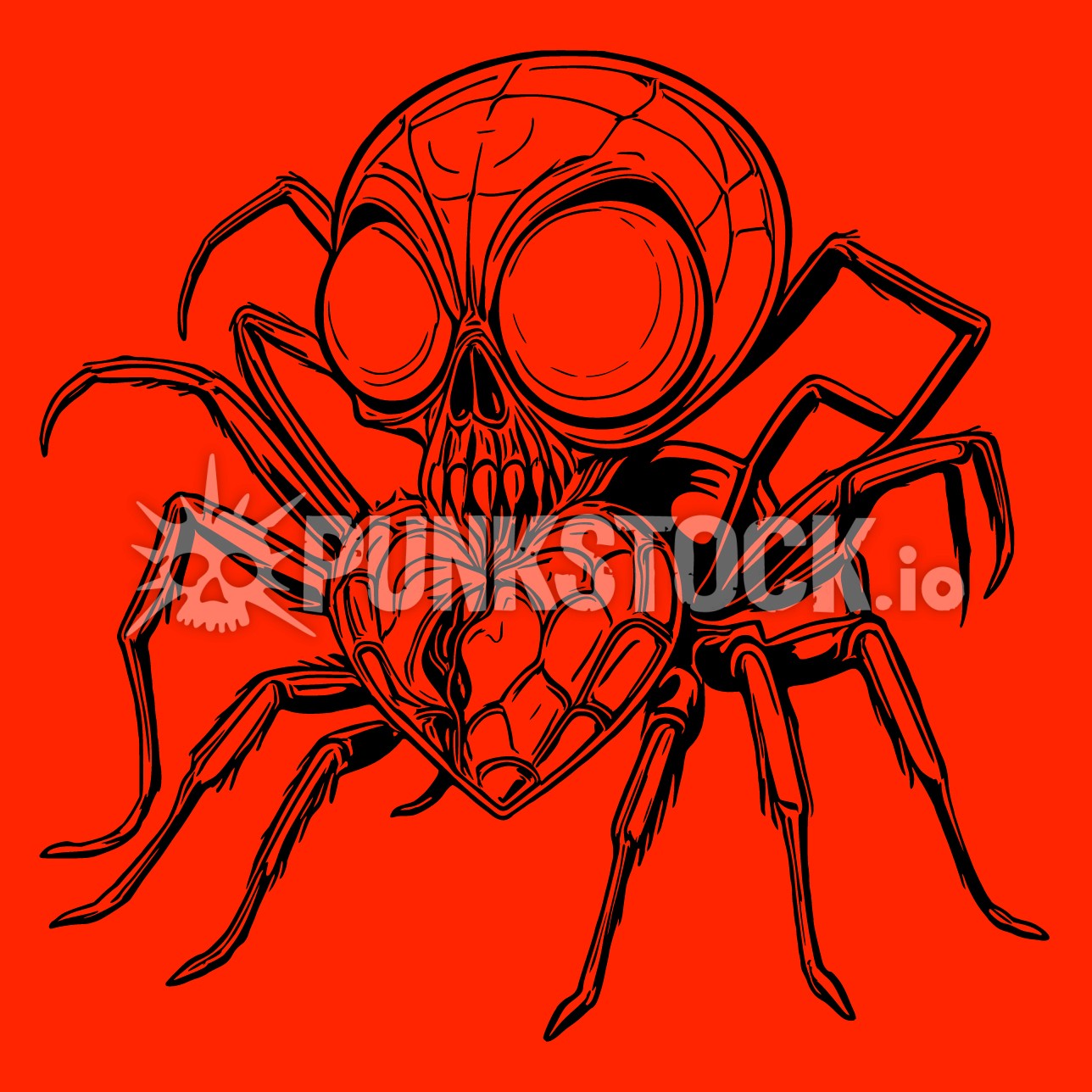 Spider skull skeleton vector graphic