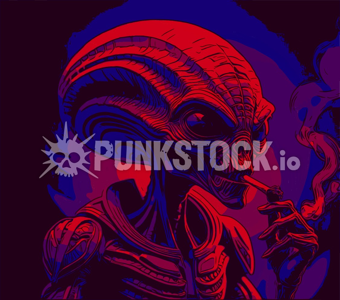 Alien aliens smoke vector graphic
