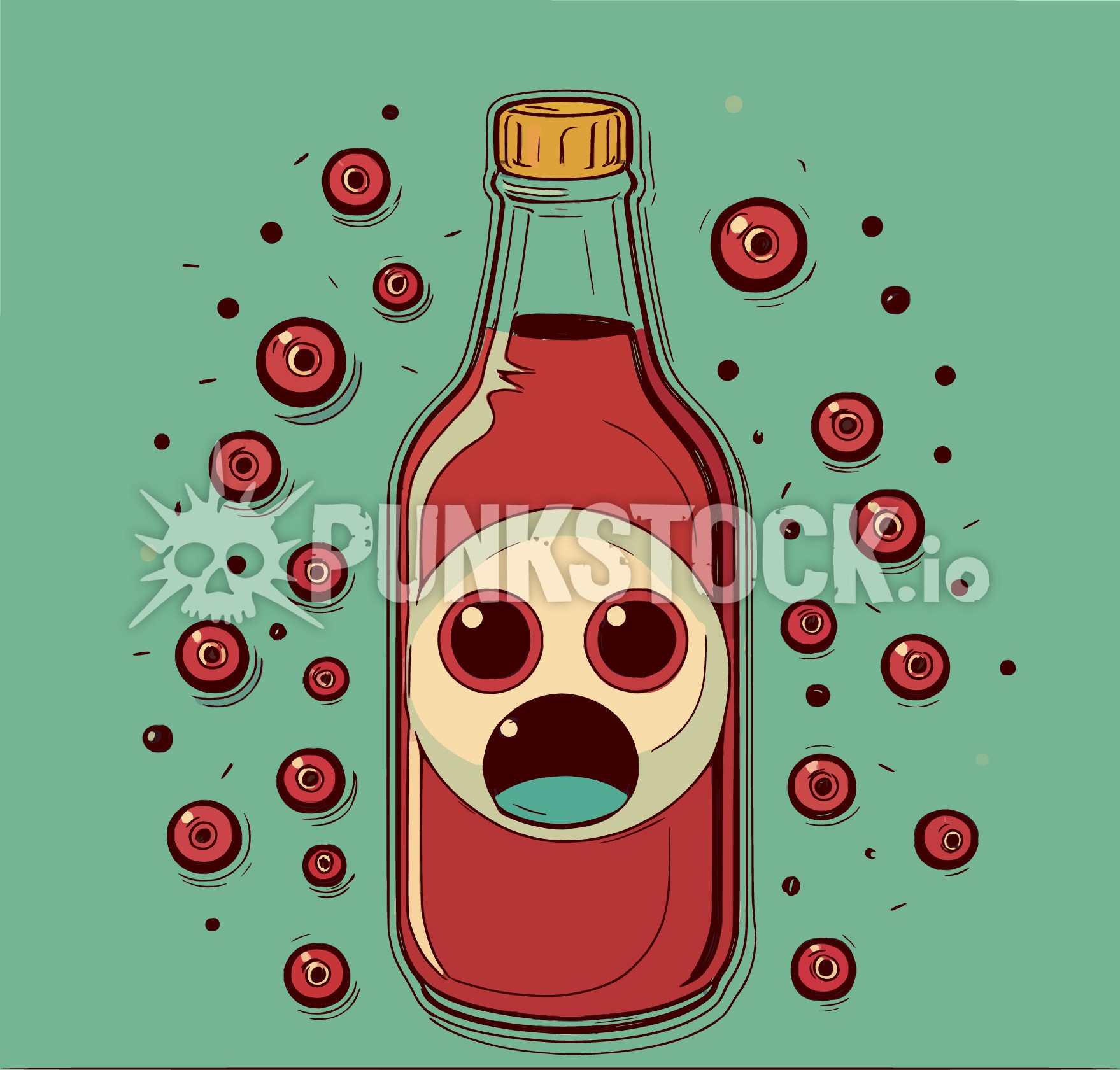 Bottle bottles eyes vector graphic