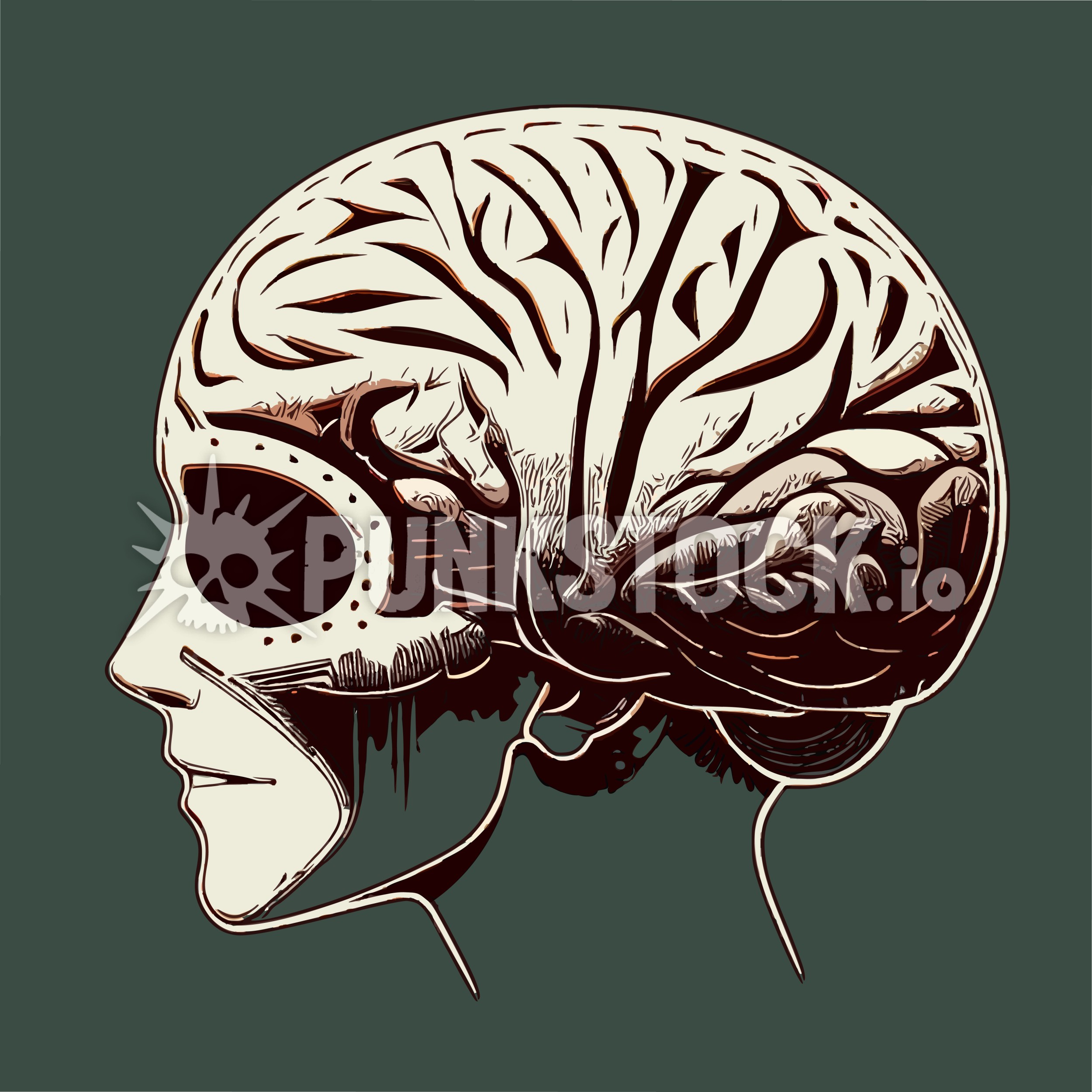 Head face side vector graphic