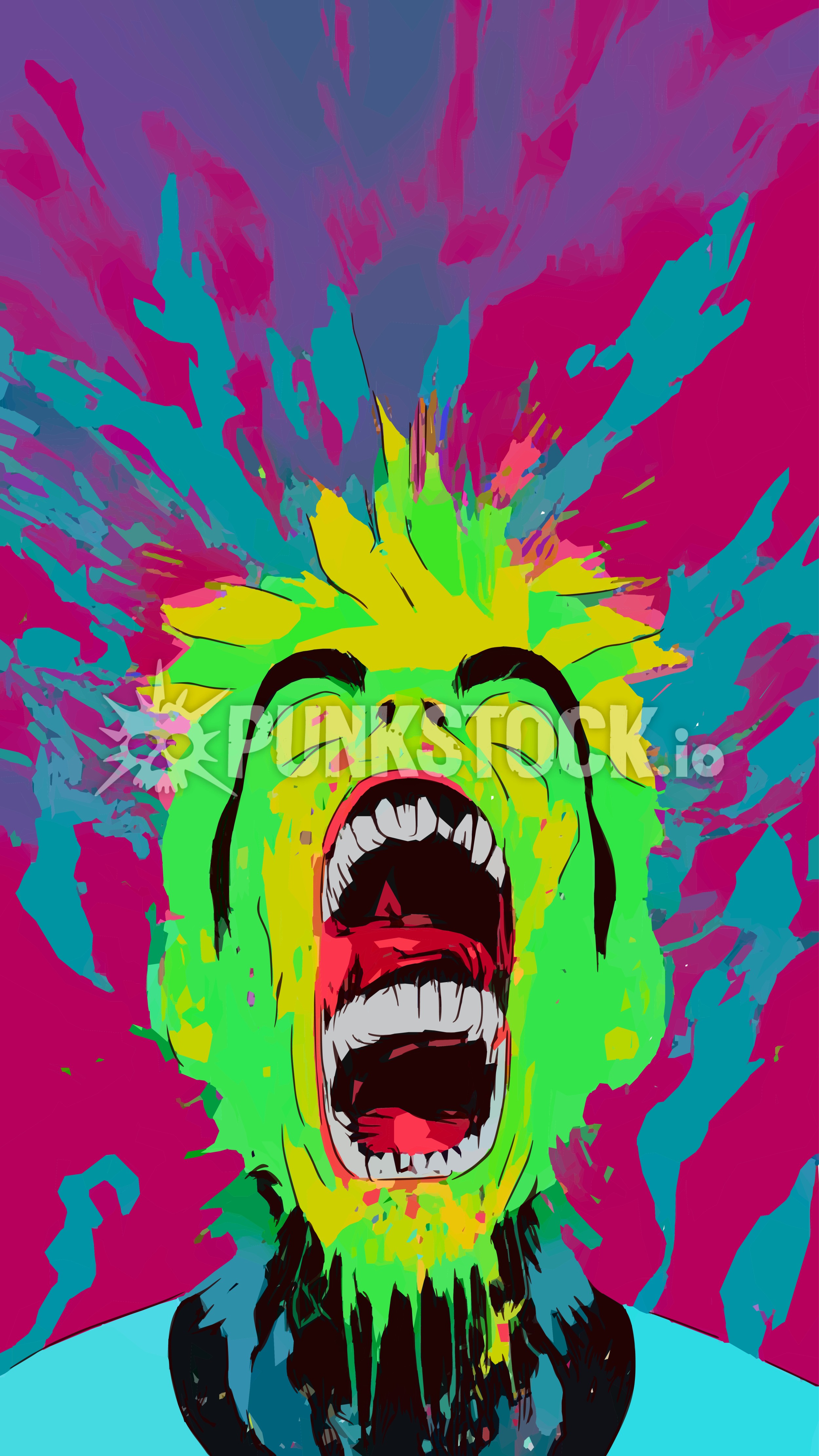 Green face head vector graphic