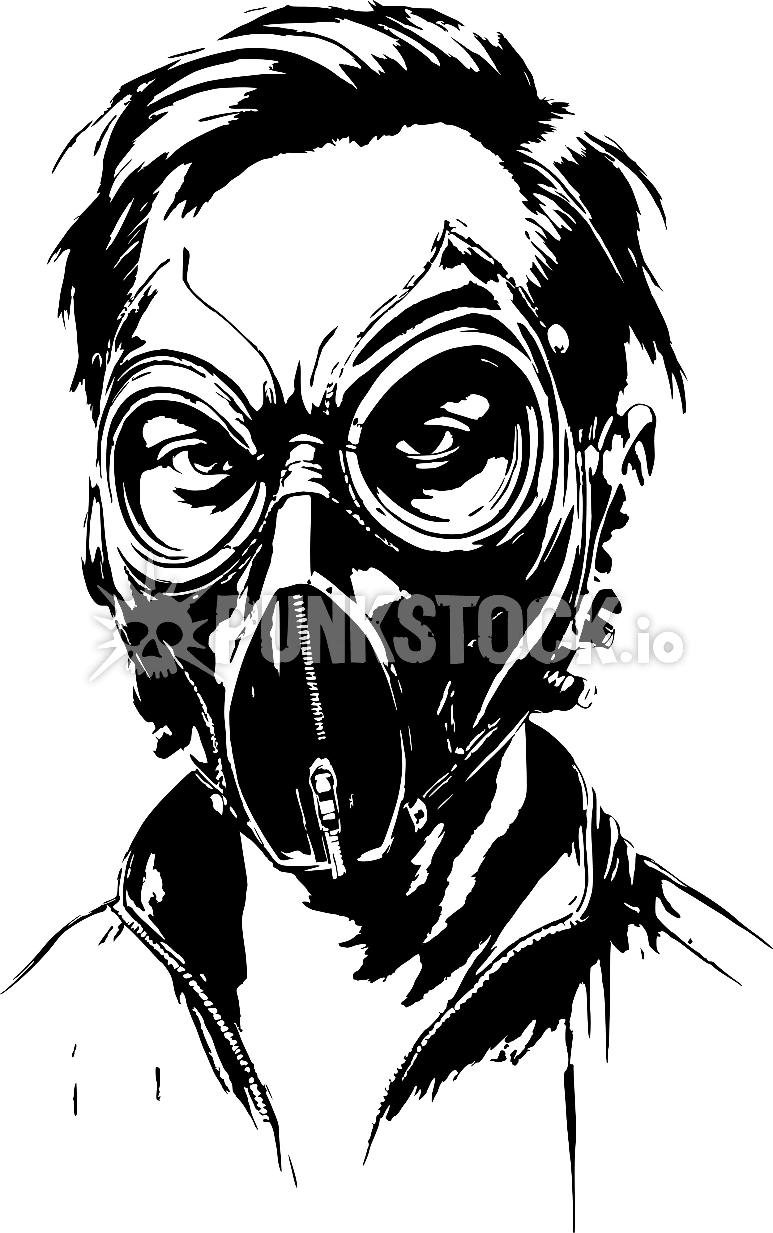 Black white one color print vector graphic