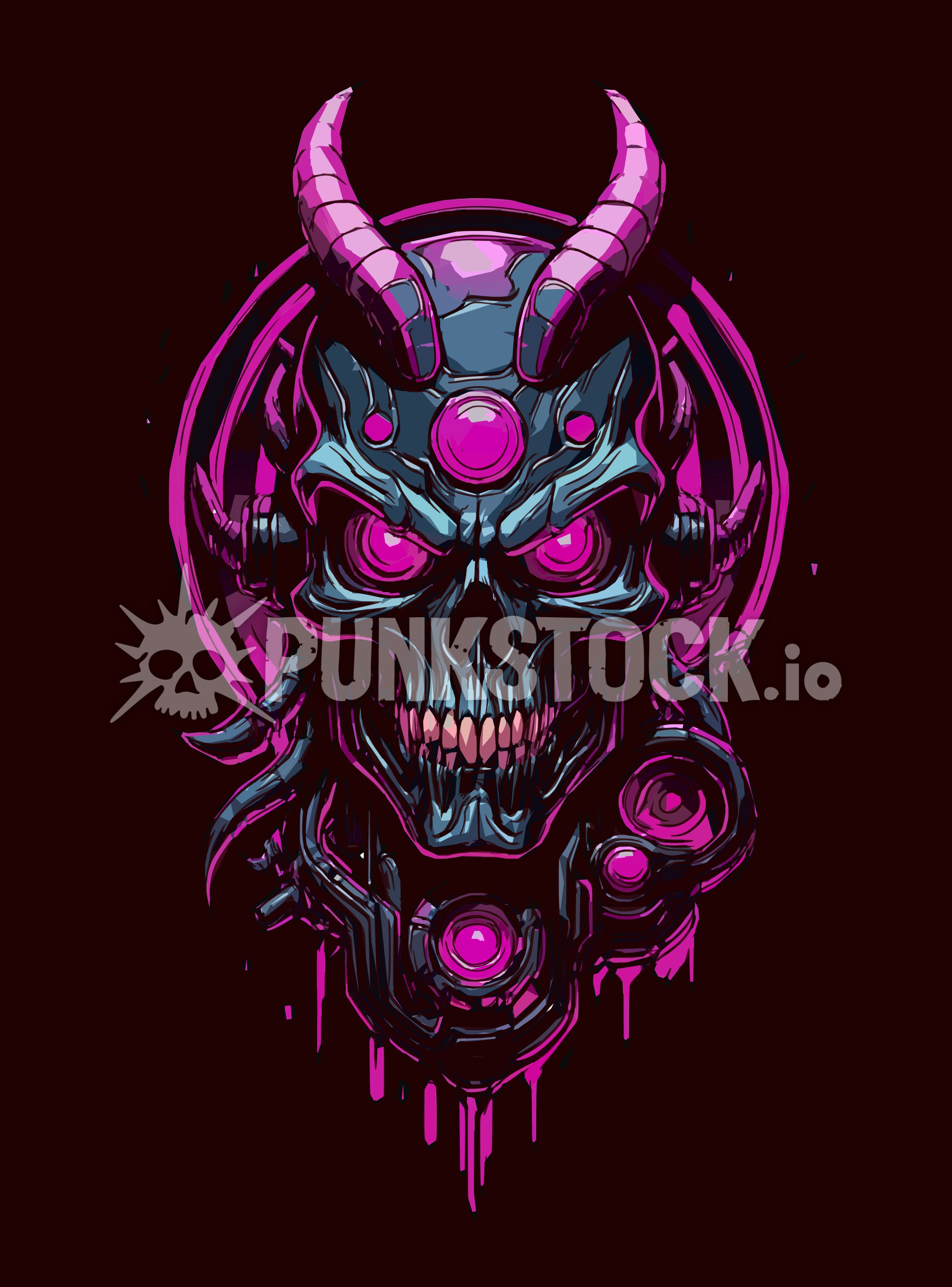 Purple pink skull vector graphic