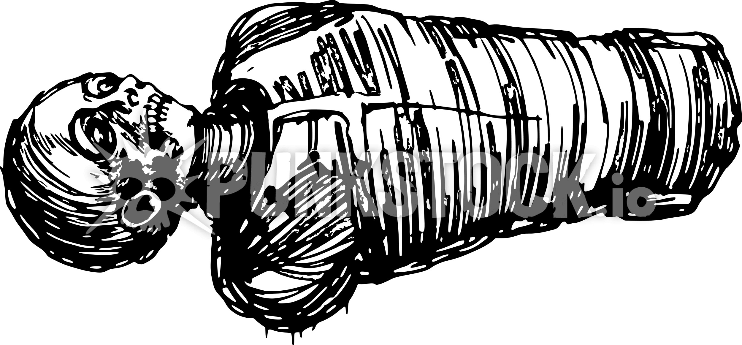 Mummy laying down statue vector graphic