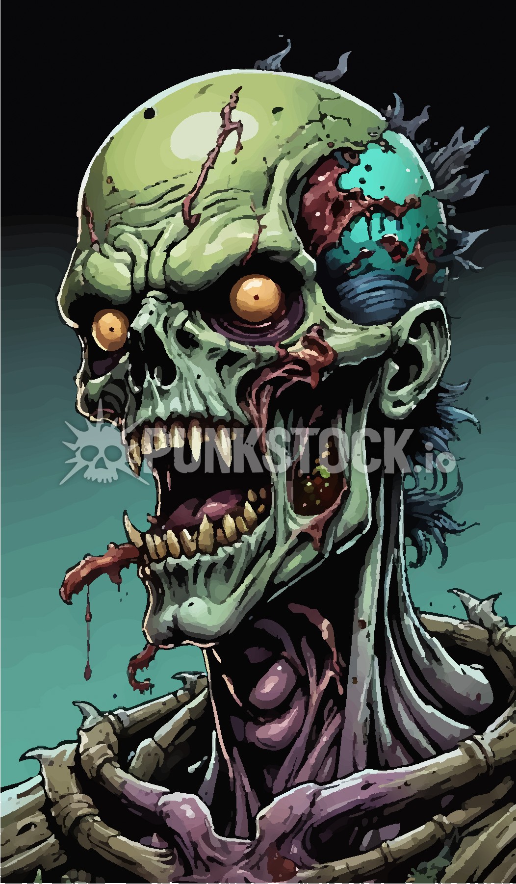 Zombie zombies face vector graphic