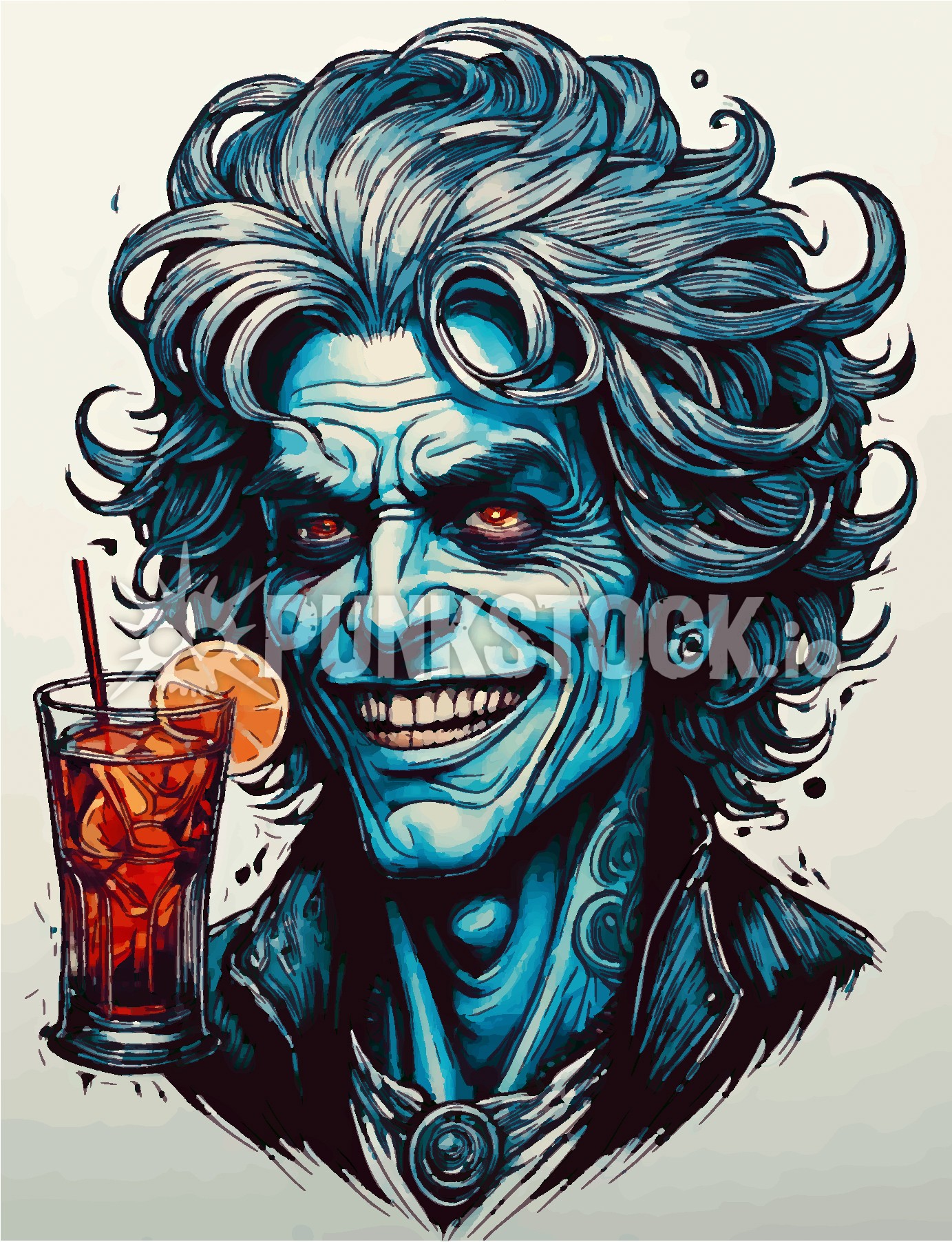 Drink cocktail blue vector graphic