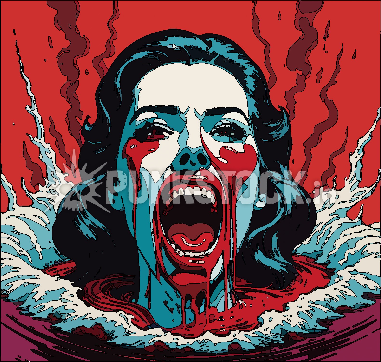 Girl woman scream vector graphic