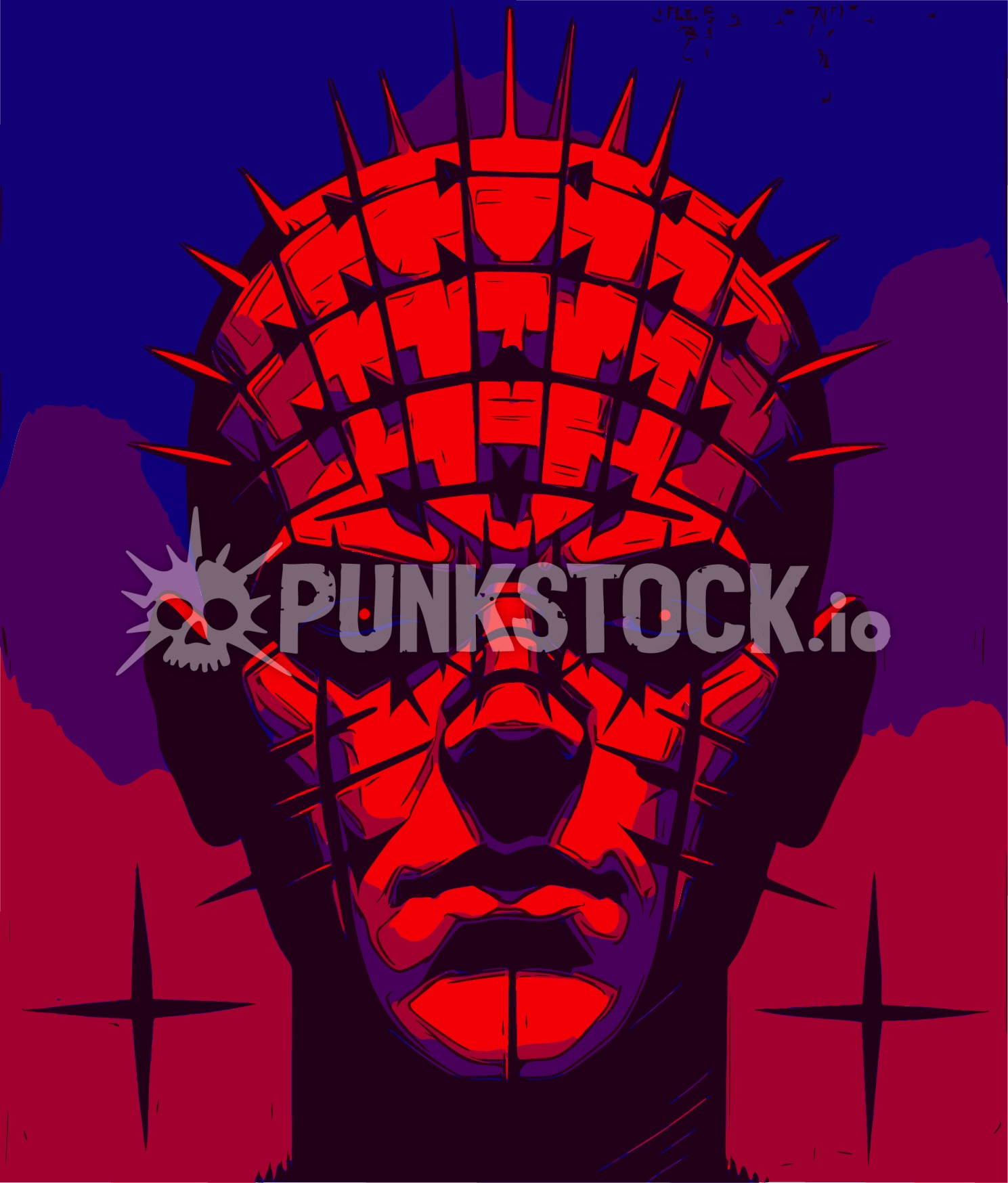Hellraiser pinhead pin head vector graphic
