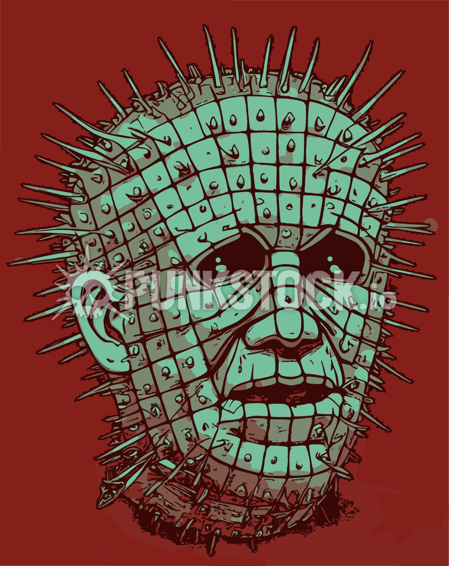 Hellraiser pinhead pin head vector graphic