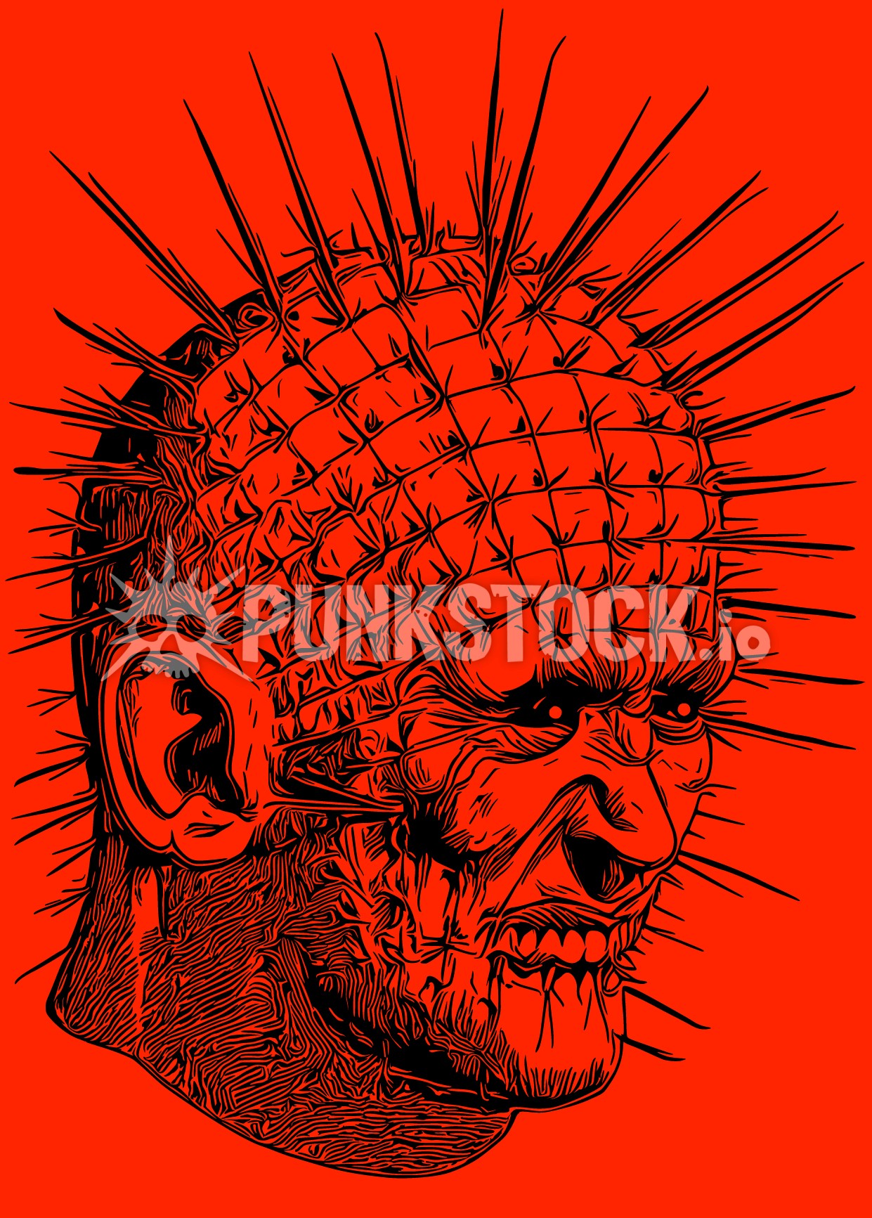 Hellraiser pinhead pin head vector graphic