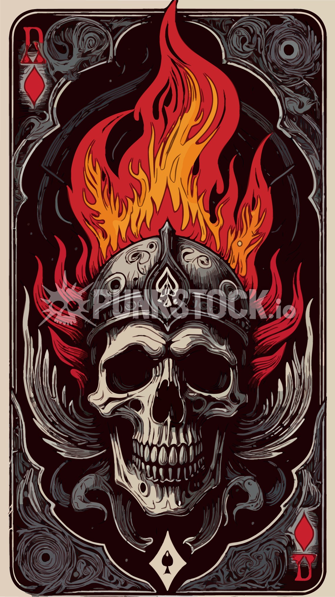 Card flame flames vector graphic