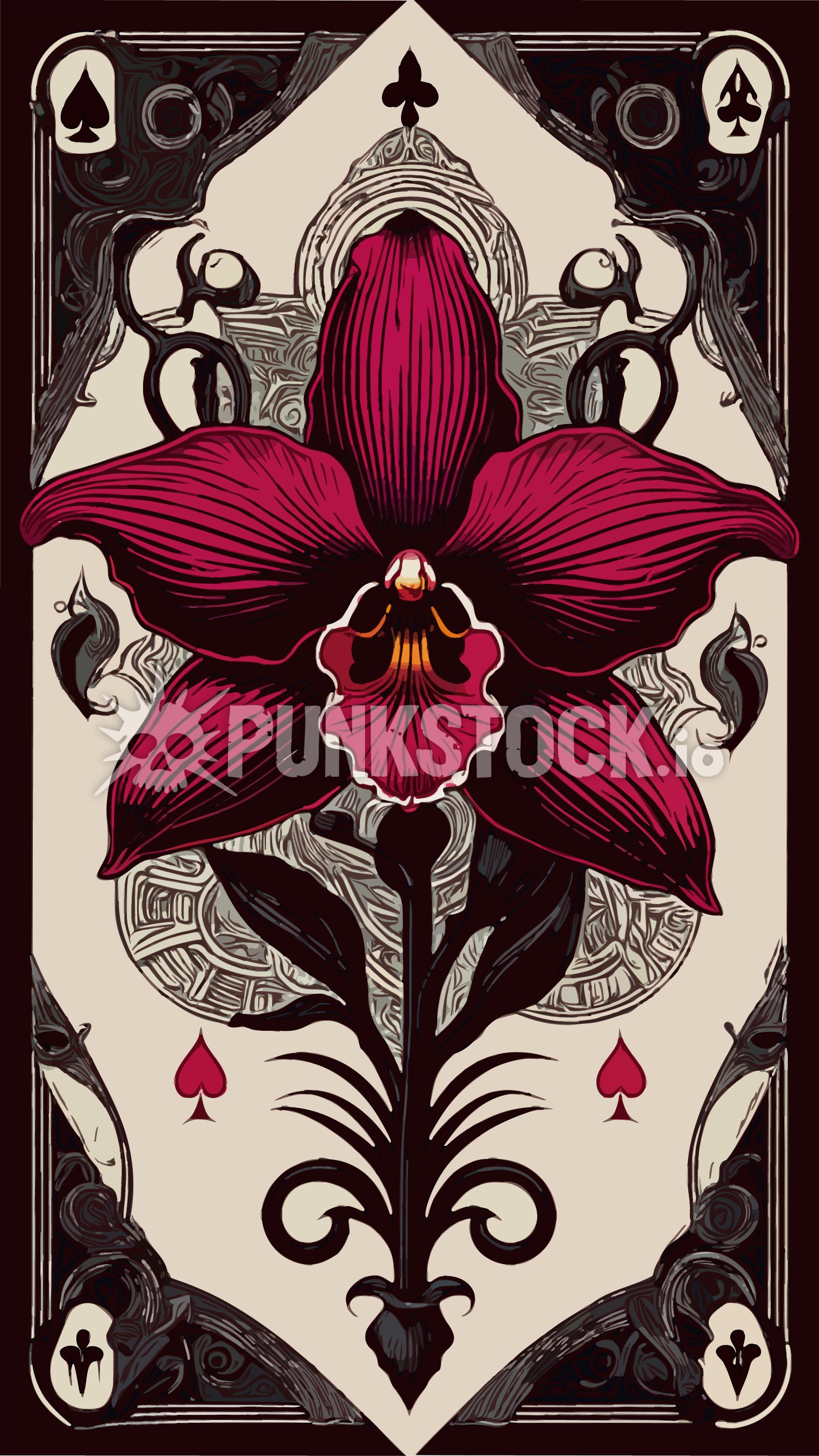 Card flower orchid vector graphic