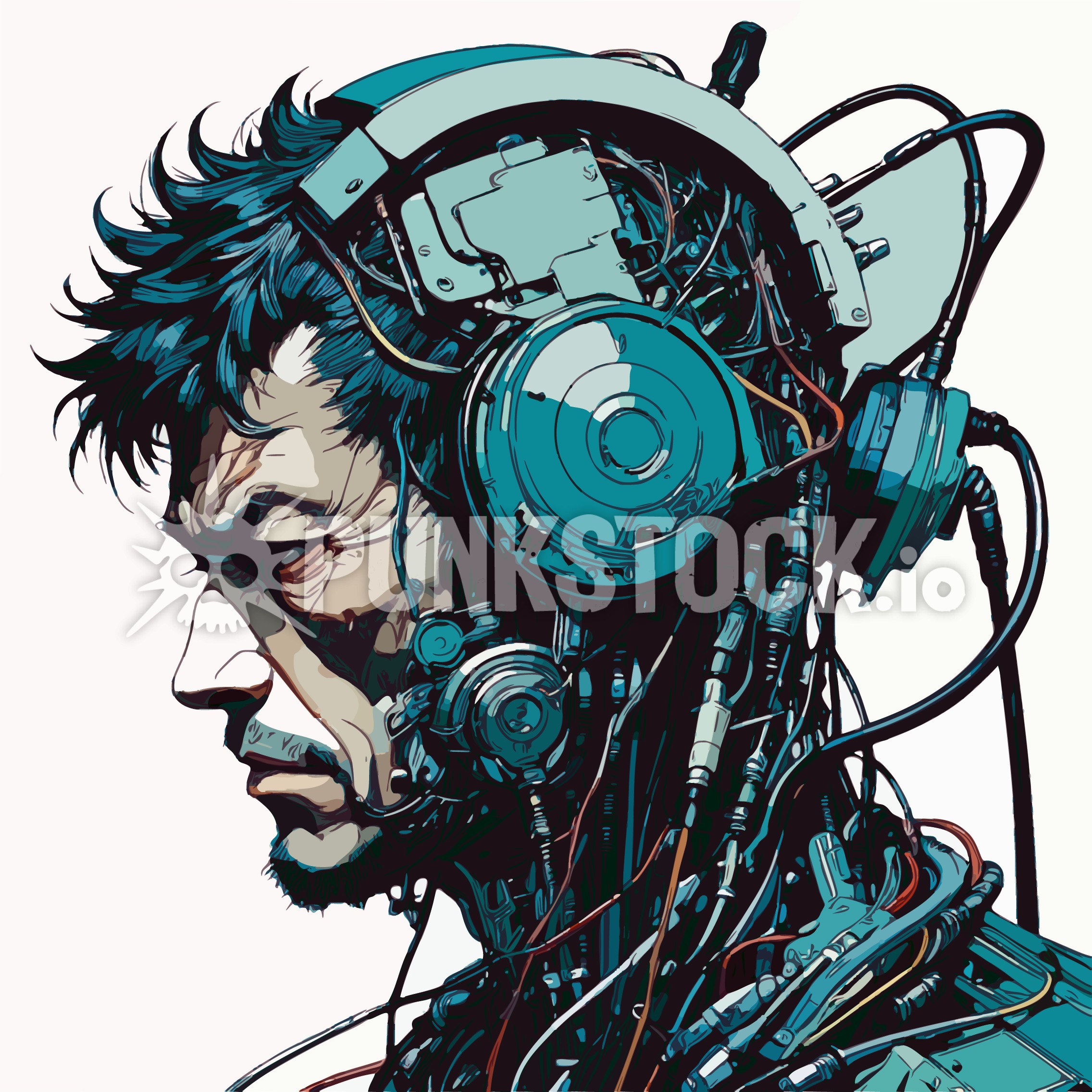 Man guy head vector graphic