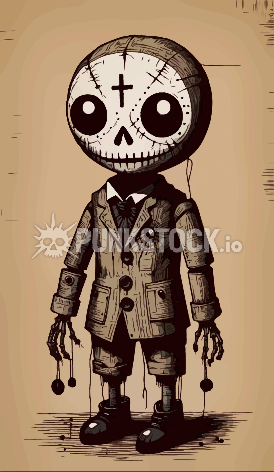 Voodoo puppet doll vector graphic