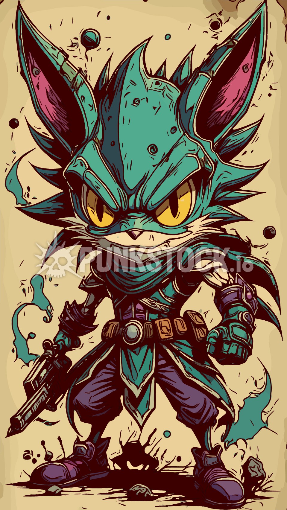 Warrior soldier manga vector graphic