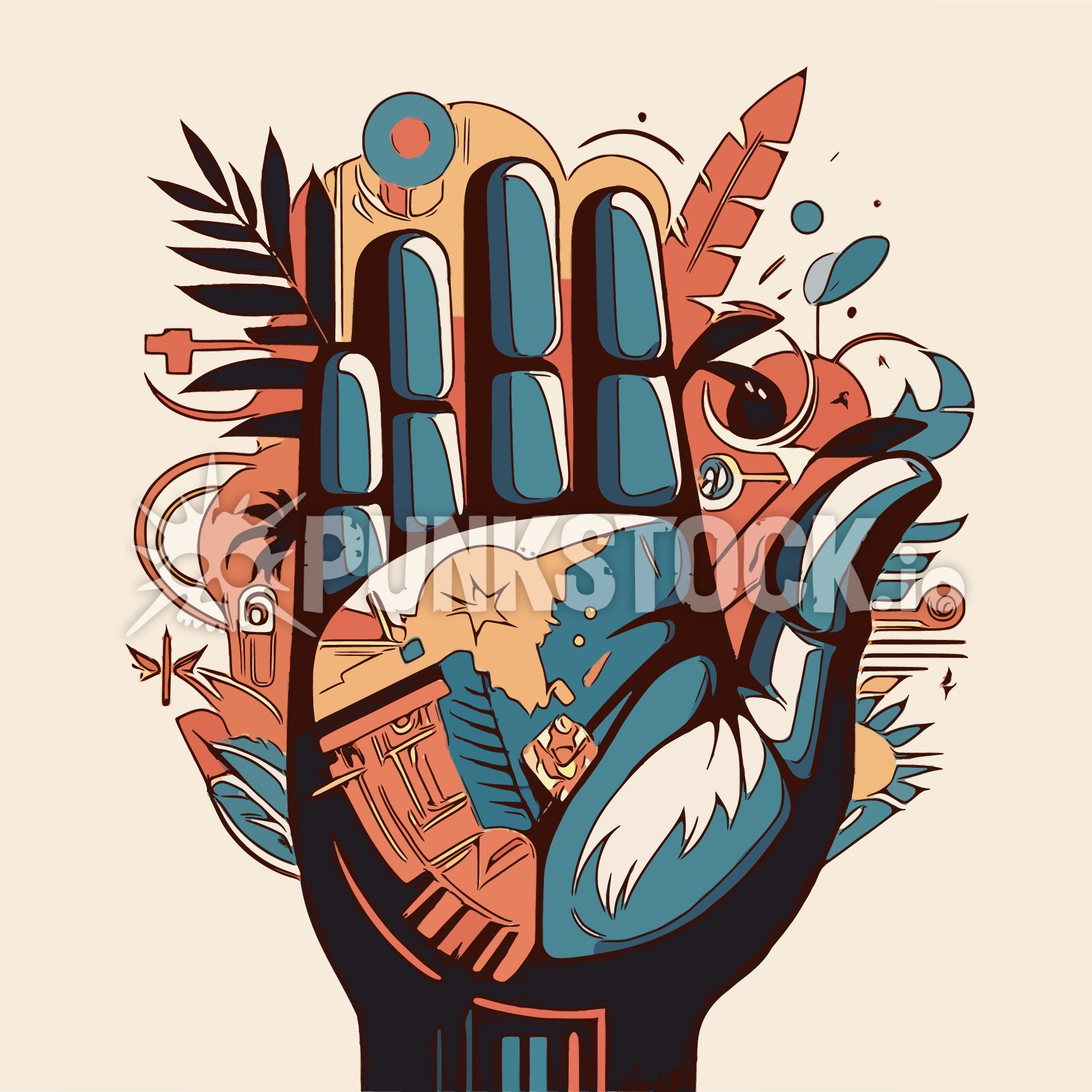 Hand palm fortune vector graphic