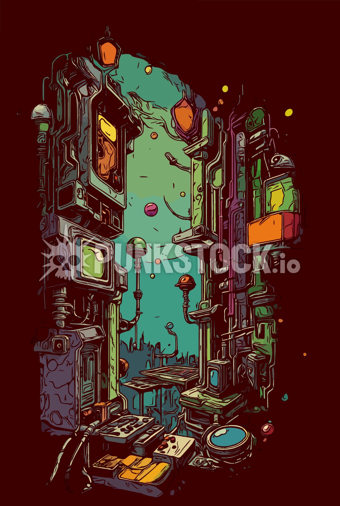 Retro vintage science fiction vector graphic