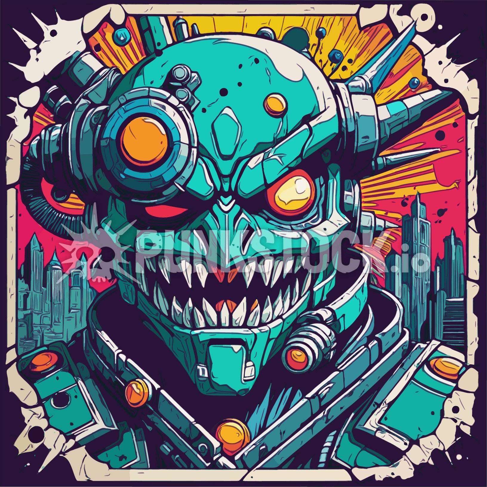Warrior alien game vector graphic