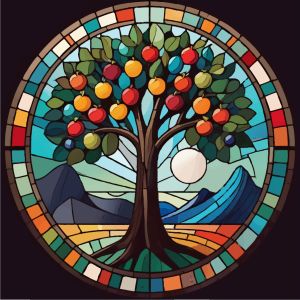 Stained glass vector graphic