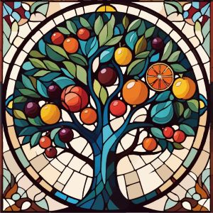 Stained glass vector graphic