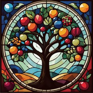 Stained glass vector graphic